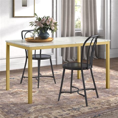 Margaux Faux Marble Dining Table Up To 4 6 Foter