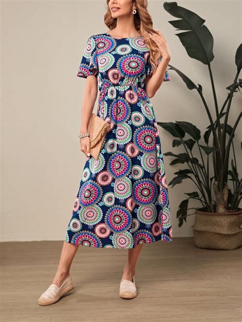 EMERY ROSE Mandala Print A Line Dress SHEIN USA