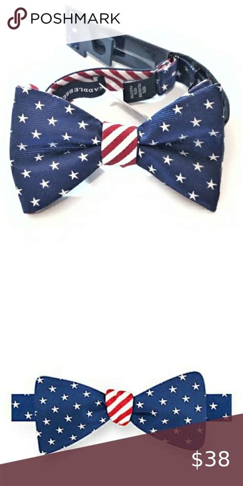 Saddlebred Men Reversible USA Bow Tie American Flag Bow Glitter Flip