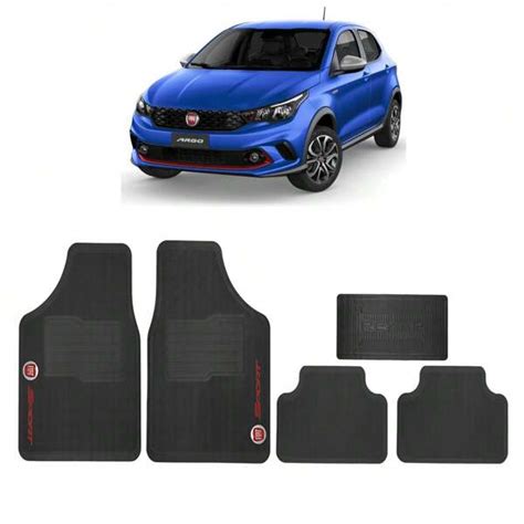 Kit Tapete Automotivo Fiat ARGO Borracha 5 Peças Jogo Completo SHEIN