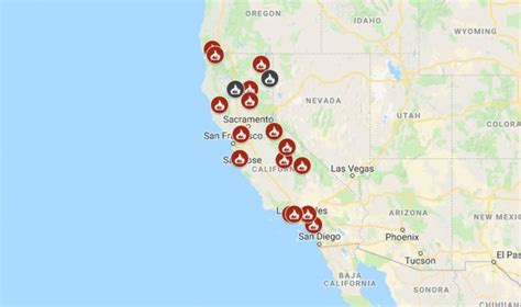 Maps Wildfires Burning Across California Abc7News Map Of Current