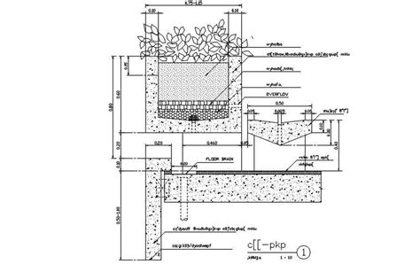 Concrete Garden Section Details Are Given In This AutoCAD 2D DWG File