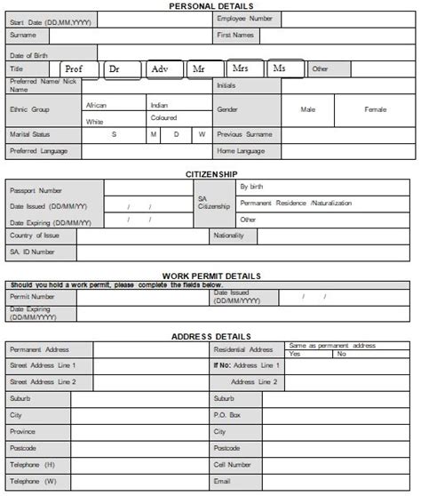 Employee Profile Template Excel