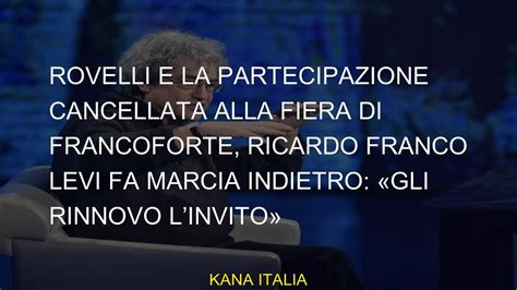 Rovelli E La Partecipazione Cancellati Alla Fiera Di Francoforte