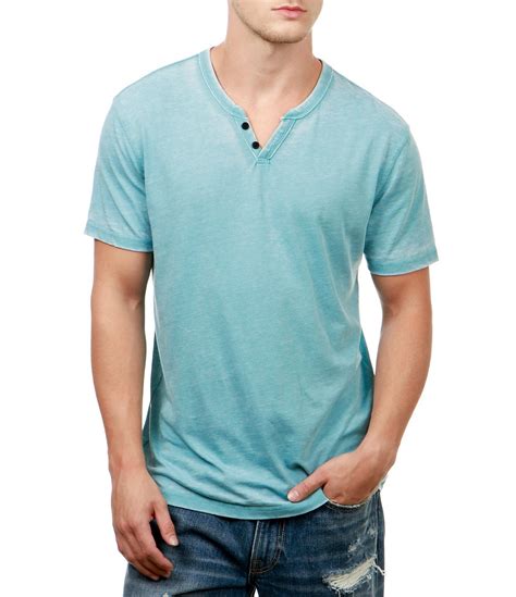 Lucky Brand Short Sleeve Button Notch Neck Venice Burnout T Shirt Dillards Mens Tee Shirts