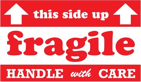 500 3x5 This Side Up Fragile Handle With Care Labels Stickers Uk Office Products