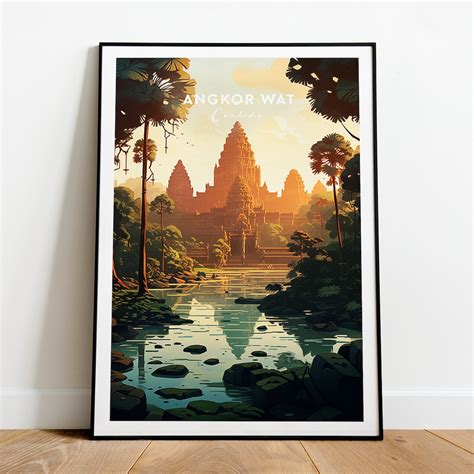 Angkor Wat Traditional Travel Print Cambodia Angkor Wat Print Angkor