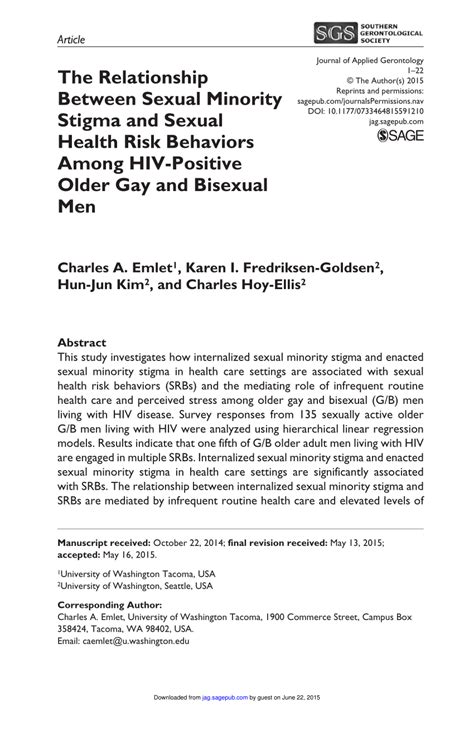 Pdf The Relationship Between Sexual Minority Stigma And Sexual Health Risk Behaviors Among Hiv