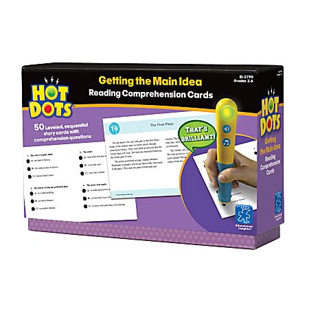 Educational Insights Hot Dots Reading Comprehension Kit Set 1 Getting The Main Idea Grades 2 6