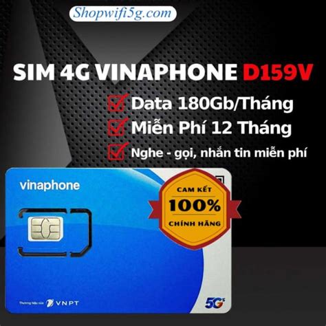 Sim Vinaphone 12D159V Dung Lượng Data 6GB Ngày Miễn Phí 200 Phút Ngoại