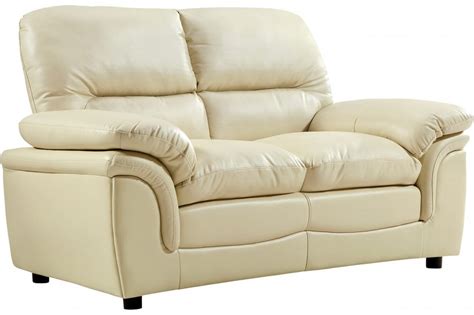 Verona Cream Leather 2 Seater Sofa Furnitureinstore