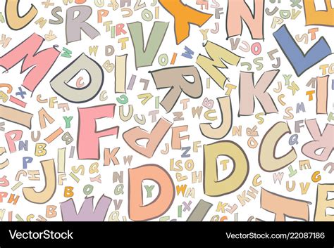 Alphabets Letters Background Abstract Colorful Vector Image