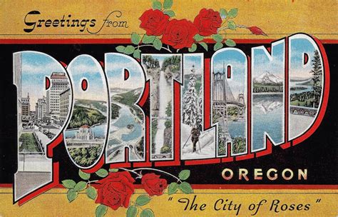 Greetings From Portland Oregon Large Letter Postcard