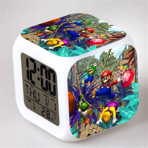 Super Mario Run Cute Led Alarm Clock Despertador Digital Super