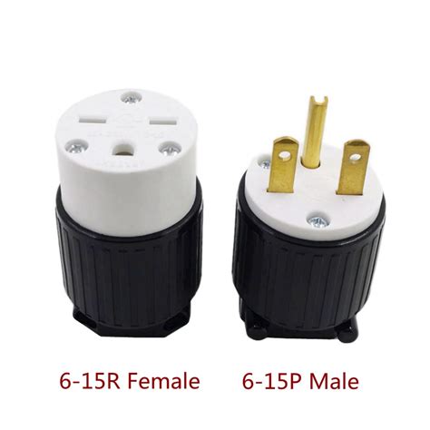 Usa Prong Diy Rewirable Ac Male Plug And Female Socket Ul Nema P