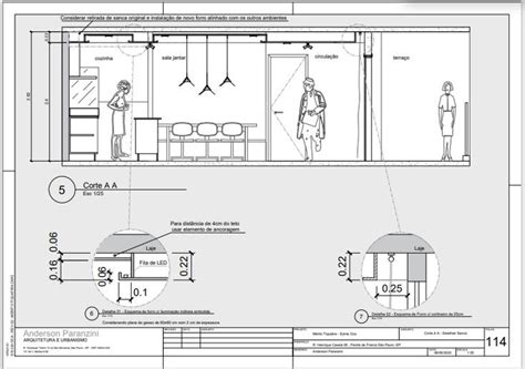 Corte Detalhamento de forro Forro gesso Cortineiro Construção