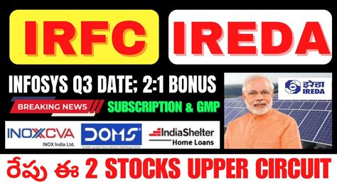 రేపు ఈ 2 Stocks Upper Circuit • Ireda రేపు Fall 😮 • Ireda • Irfc • Doms