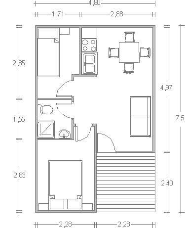 Plano De Casa B Sico Con Medidas De M Y Dormitorios