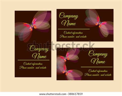 Template Business Cards Painted Butterfly On Stock Vector (Royalty Free ...