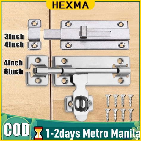 stainless steel barrel bolt door latch  screws hardware door lock