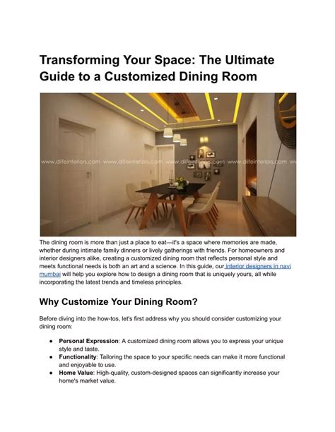 PPT Transforming Your Space The Ultimate Guide To A Customized Dining