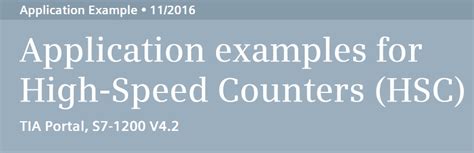 S Application Examples For High Speed Counters Hsc Tia Portal