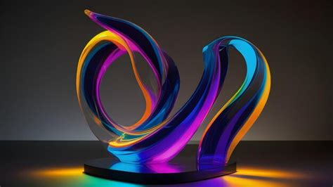 Premium Photo | Colorful abstract light sculpture on display