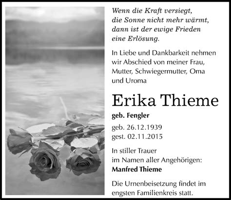 Traueranzeigen Von Erika Thieme Abschied Nehmen De