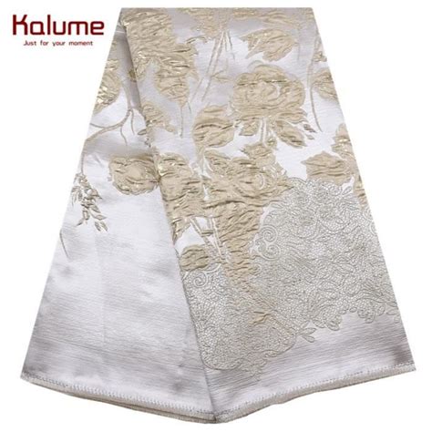 Tissus Kalume français Jacquard dentelle tissu Unique africain dorure