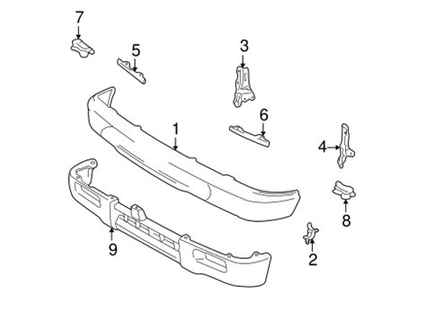 Genuine OEM Bumper Components Front Parts For 1997 Toyota Tacoma