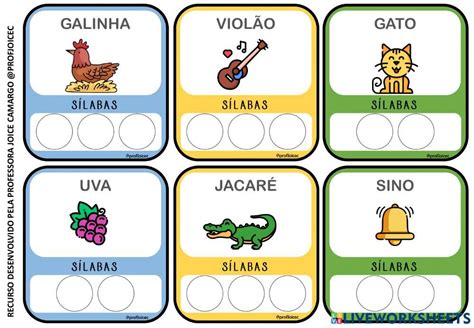 As sílabas interactive activity for 2 º Ano You can do the exercises