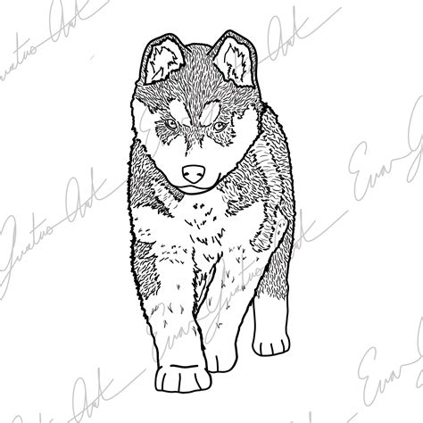 Siberian Husky Printable Coloring Page for Children - PDF Download - Etsy