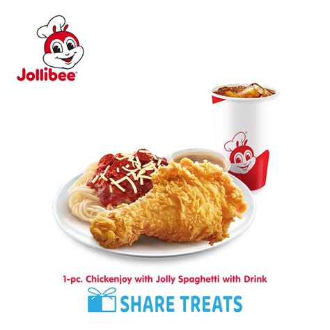 Jollibee 1 Pc Chickenjoy With Jolly Spaghetti Drink SMS EVoucher