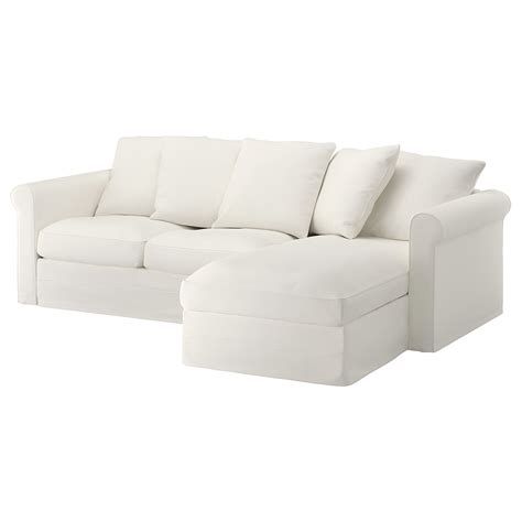 GRÖNLID 3-seat sofa with chaise longue, Inseros white - IKEA