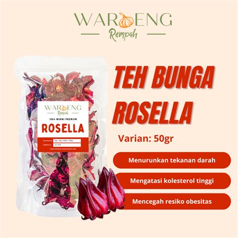 Jual Teh Bunga Rosella Hibiscus Tea Waroeng Rempah Murah Shopee