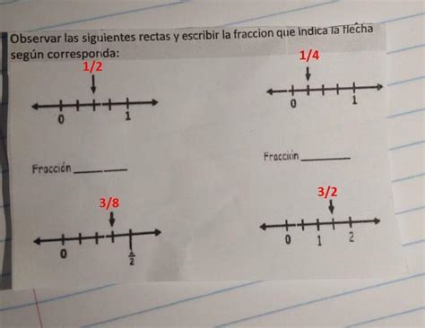 Observar Las Siguientes Rectas Y Escribir La Fraccion Que Indica La