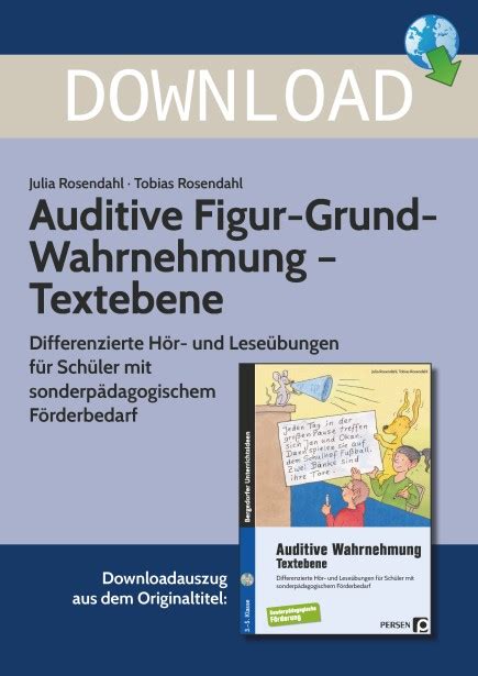 Auditive Figur Grund Wahrnehmung Textebene