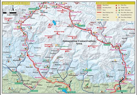 Annapurna Circuit Trek Map Excellent Himalaya Trek Expedition