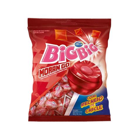 Pirulito Big Big Recheio Chiclete Morango E Tutti Frutti Arcor