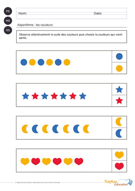 Algorithme en Maternelle 7 en 1 iProf Éducation Ressources