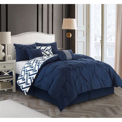 Lanco Polyester Comforter Set, King, Blue, 7-Pieces - Walmart.com ...