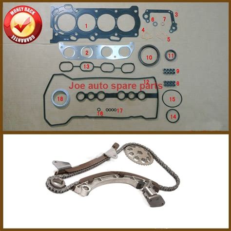 1zz 1zzfe Engine Full Gasket Set Engine Timing Chain Tensioner Kit For