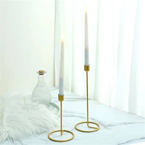 Gold Taper Candle Holder Set With Heavy Metal Base Metal Candlestick Holders China Taper