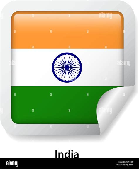 Flag of India. Round glossy sticker Stock Vector Image & Art - Alamy