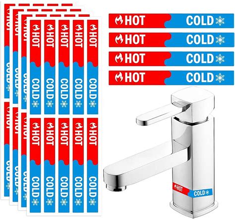 Hot And Cold Water Labels X Inch Waterproof D Water Faucet Indicator Sticker Labels Pcs