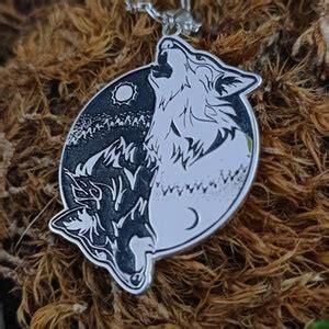 Viking Yin Yang Wolf Necklace Moon-sun Yin Yang Fenrir Norse Nordic ...