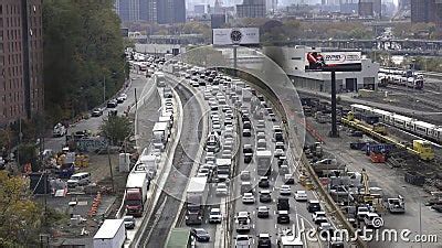 Major Deegan Expressway in the Bronx, NYC. Traffic Jam on EXPY Stock ...