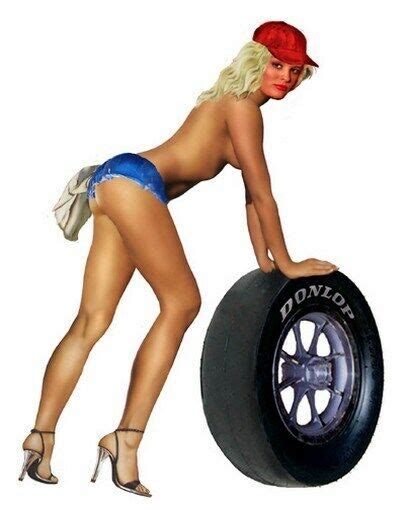 SEXY HOT GIRL NASCAR TIRE NAKED BABE 12X18 POSTER EBay