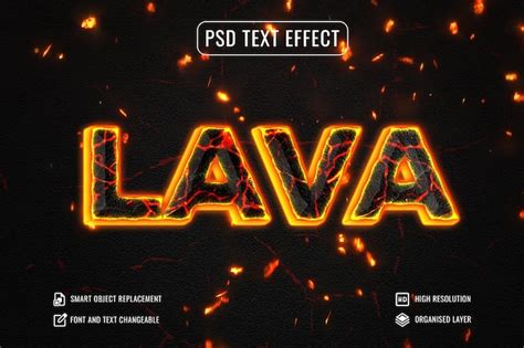 Premium Psd Glowing Melted Lava Fire Text Effect