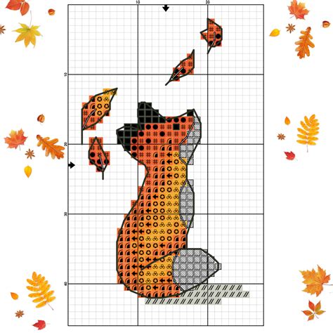 The Free Small Cross Stitch Pattern Autumn Fox In Modern Style R